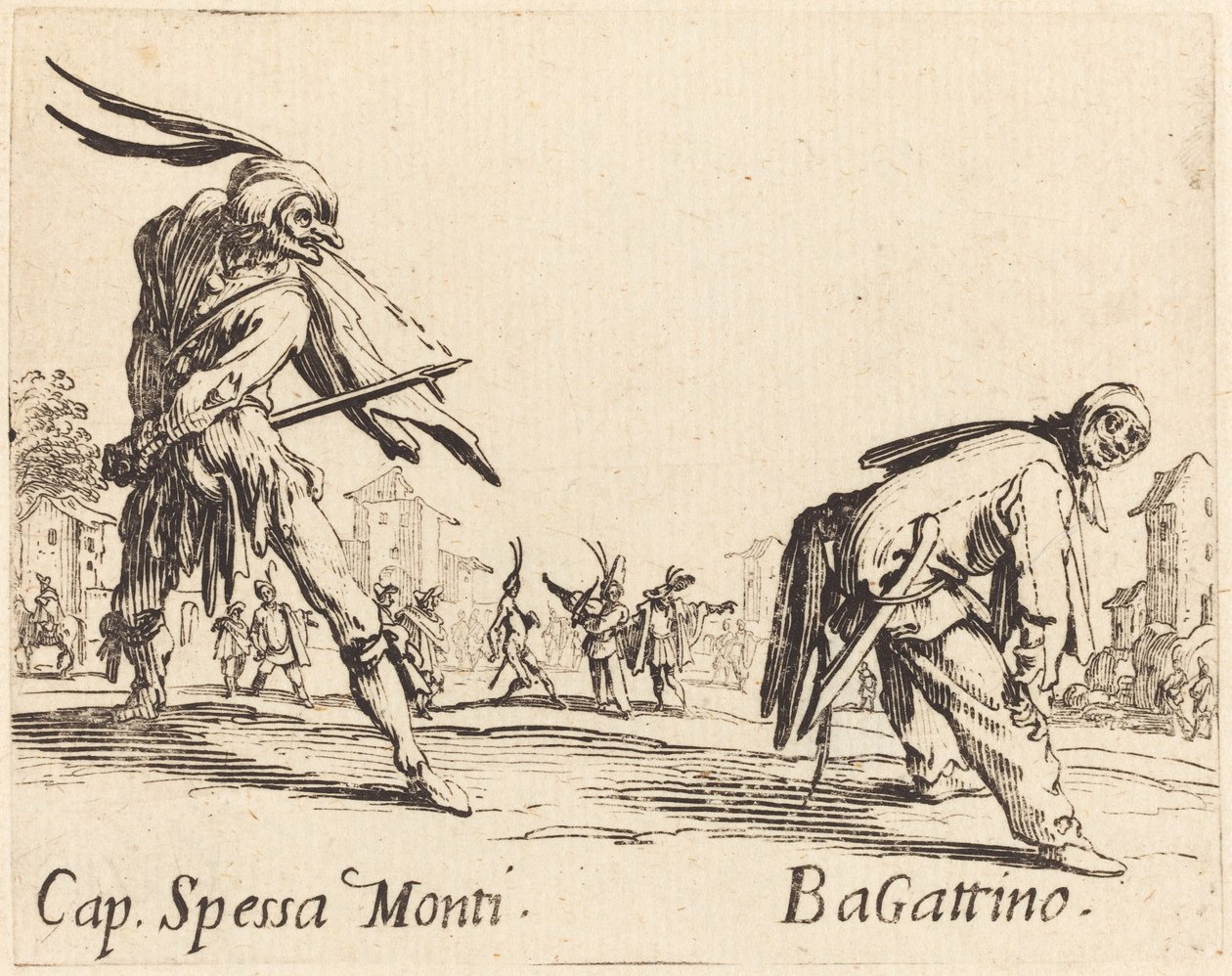 Kapitán Spessa Monti a Bagattino od Jacques Callot