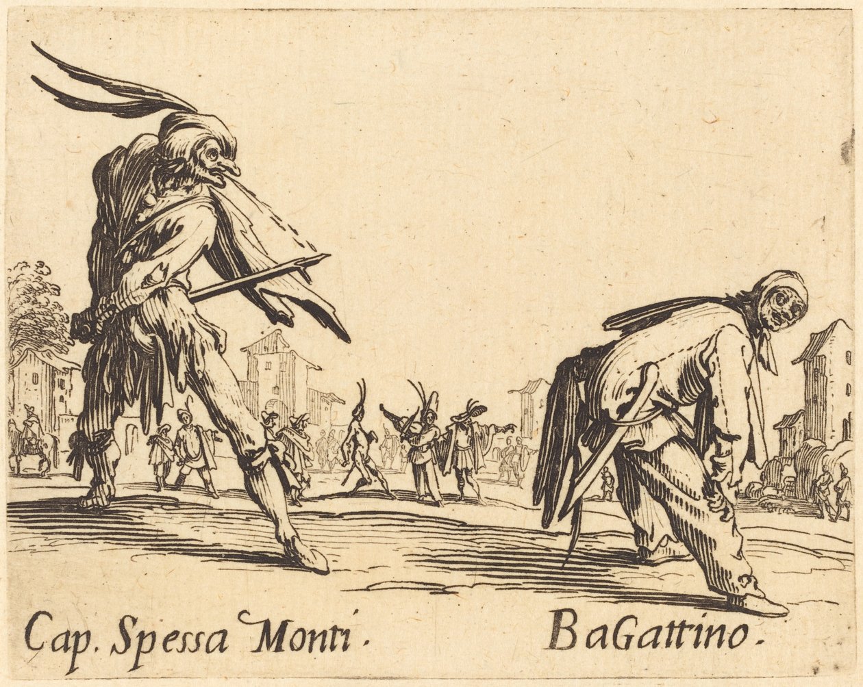 Kapitán Spessa Monti a Bagattino od Jacques Callot