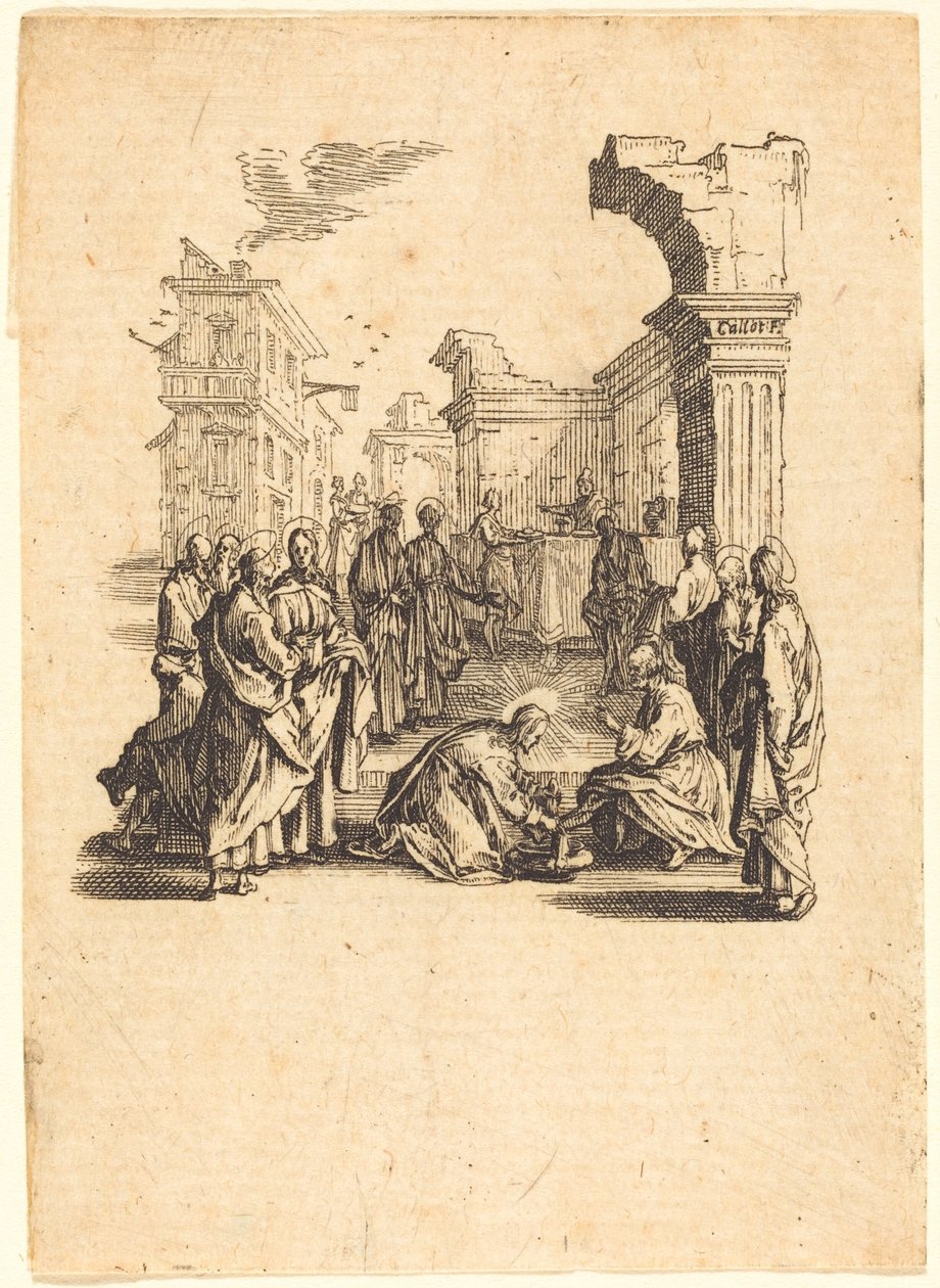 Kristus umývá nohy apoštolům od Jacques Callot