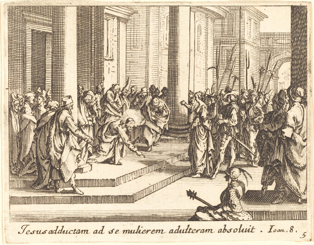 Kristus a žena přistižená v cizoložství od Jacques Callot