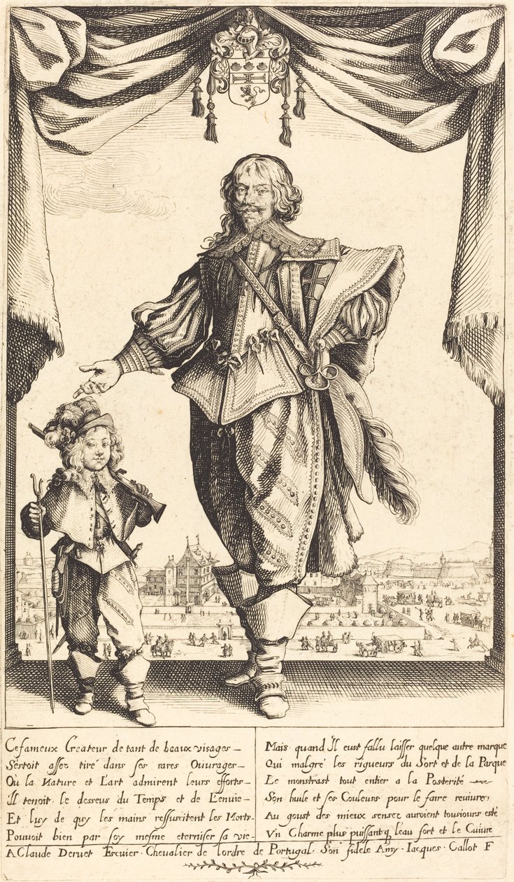 Claude Deruet a jeho syn Jean, 1632. od Jacques Callot