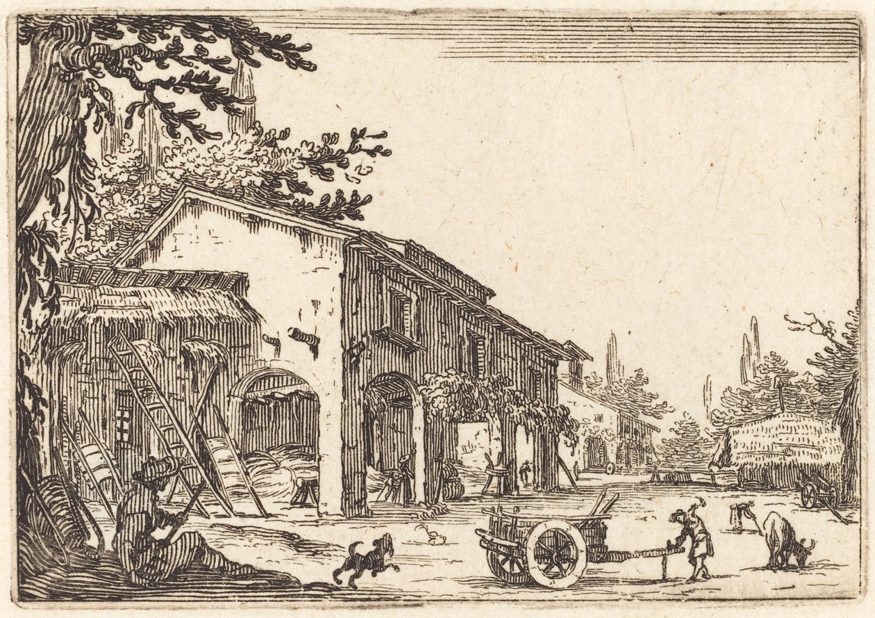 Nádvoří farmy od Jacques Callot