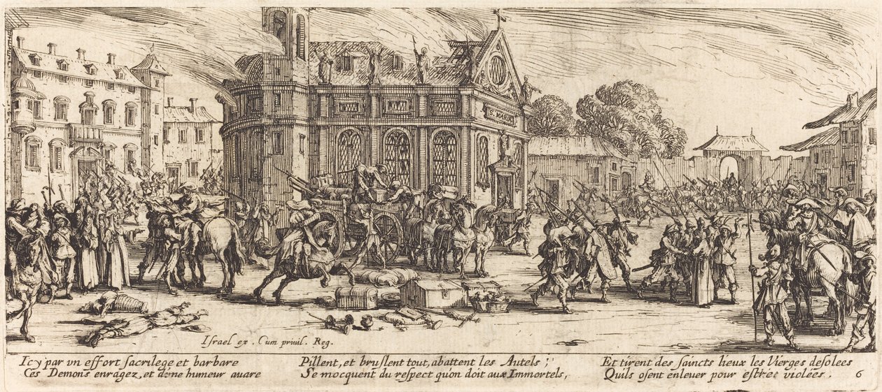 Zničení kláštera od Jacques Callot