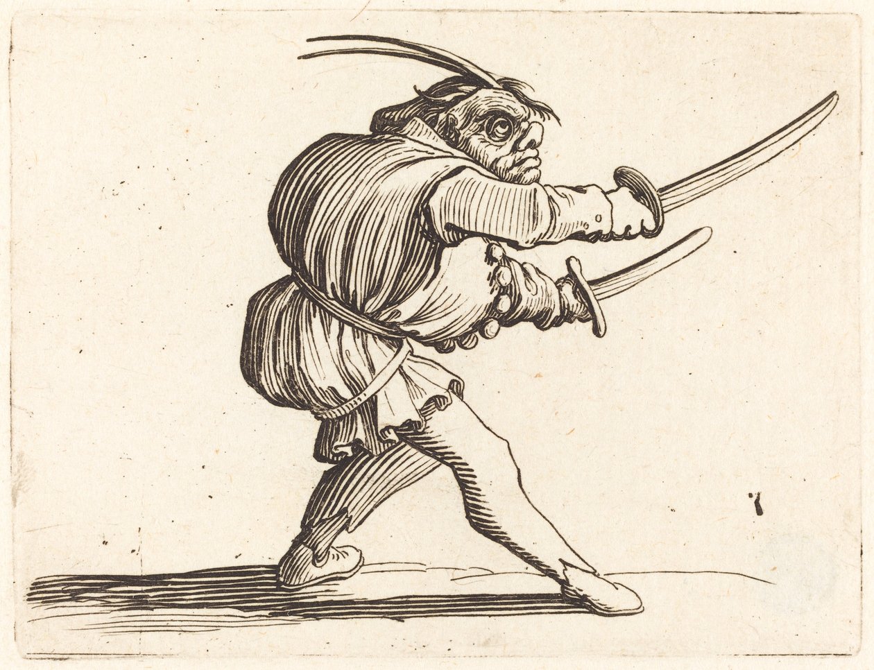 Duelista se dvěma šavlemi od Jacques Callot