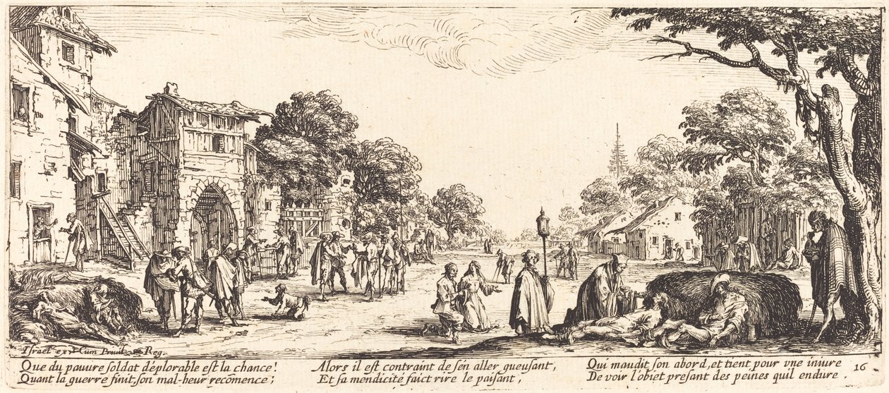 Umírající vojáci u silnice od Jacques Callot