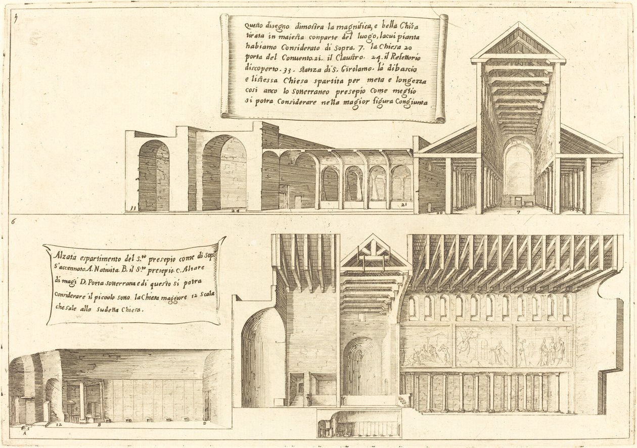 Povýšení kostelů včetně Svatých jesliček od Jacques Callot