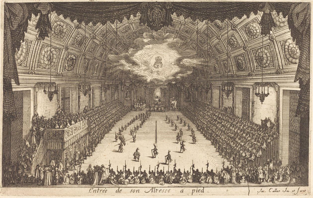 Vstup Jeho Výsosti pěšky, 1627. od Jacques Callot