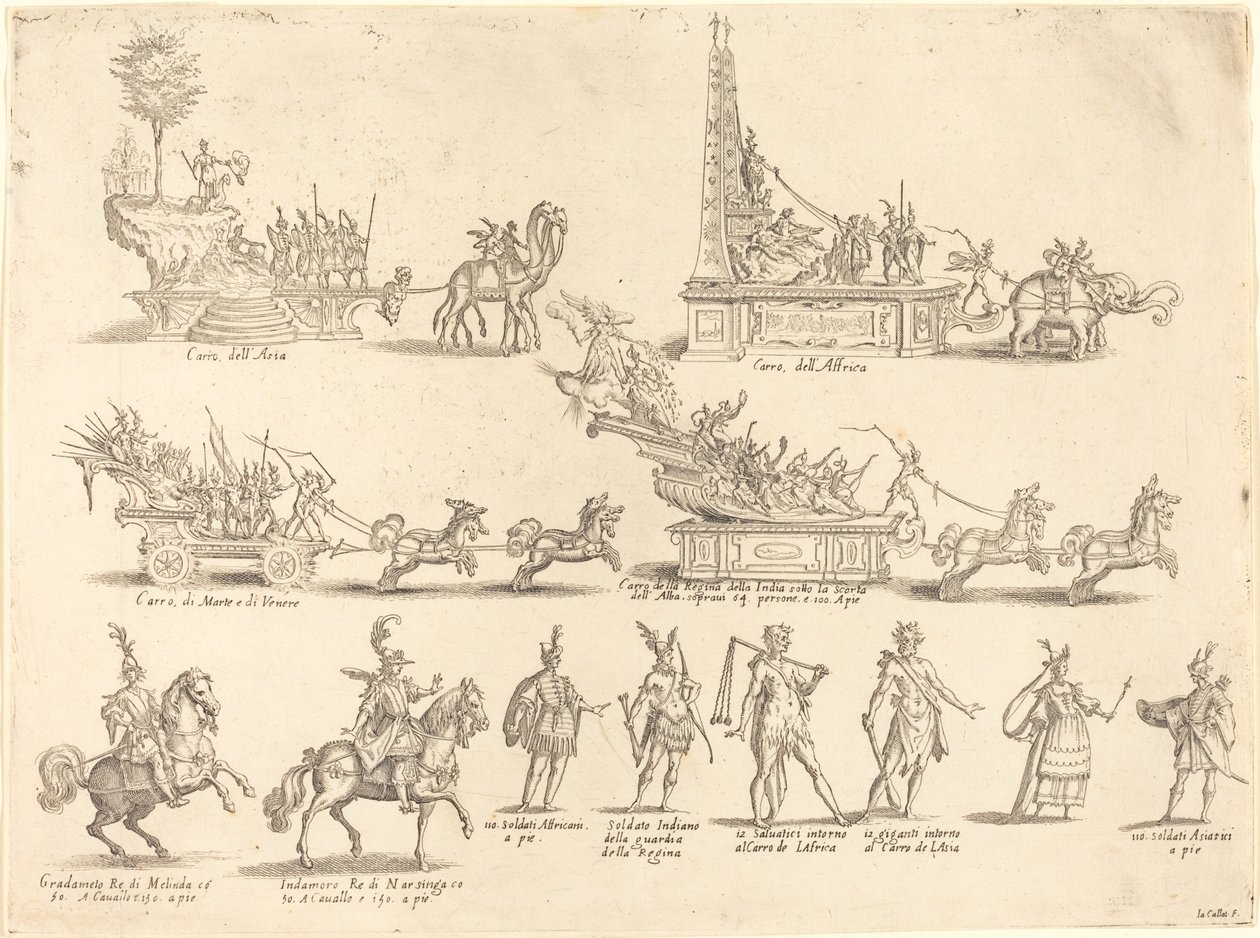 Plováky a účastníci od Jacques Callot
