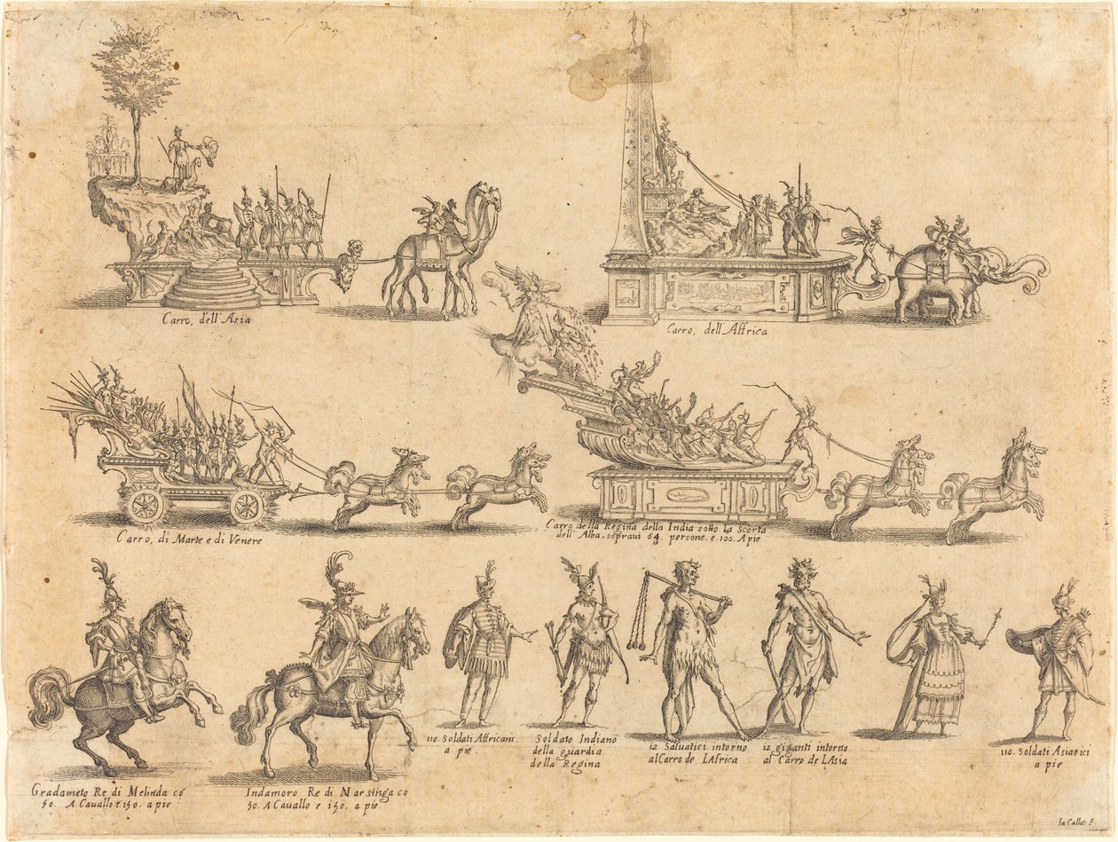 Plováky a účastníci od Jacques Callot