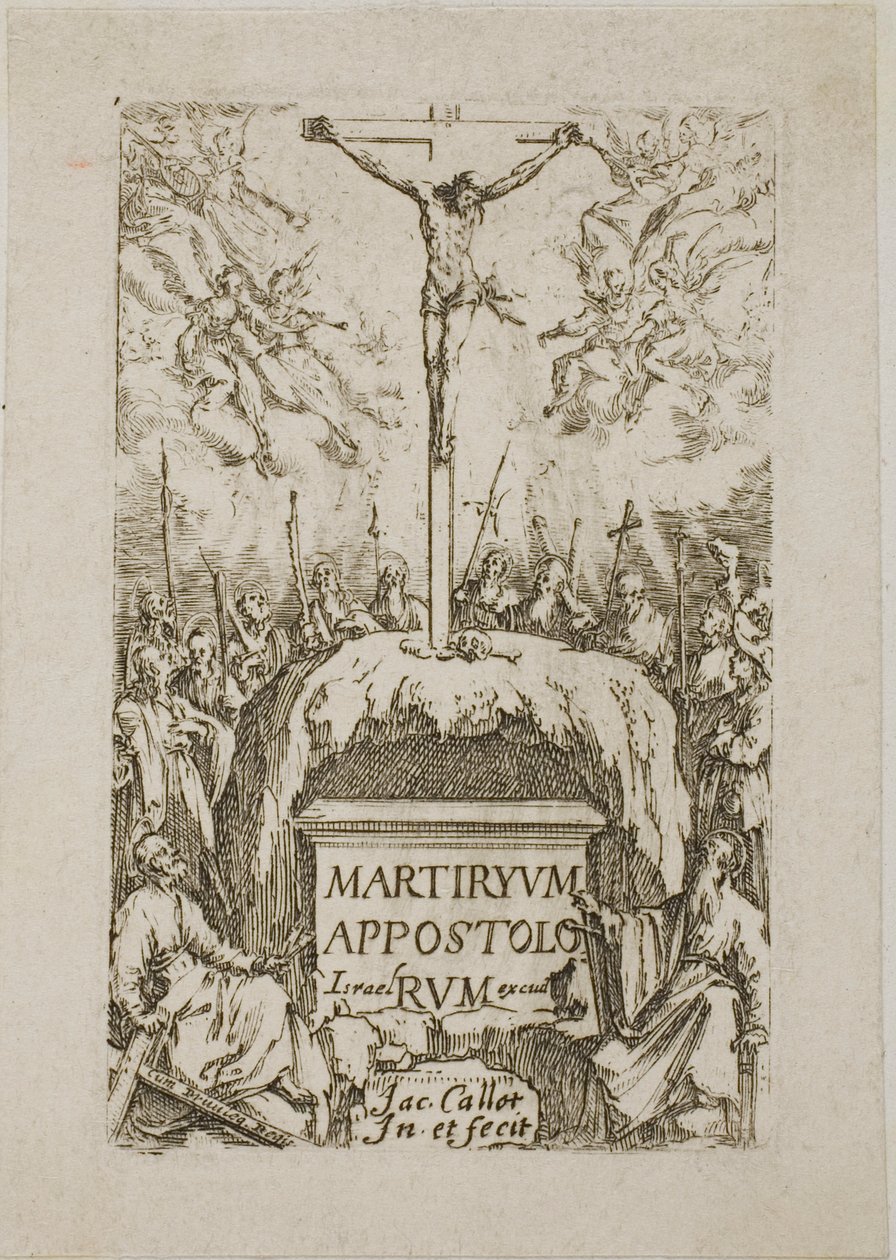 Frontispis z knihy Umučení apoštolů od Jacques Callot