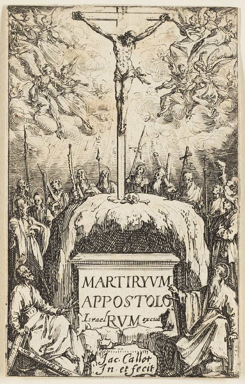 Frontispis z knihy Umučení apoštolů od Jacques Callot