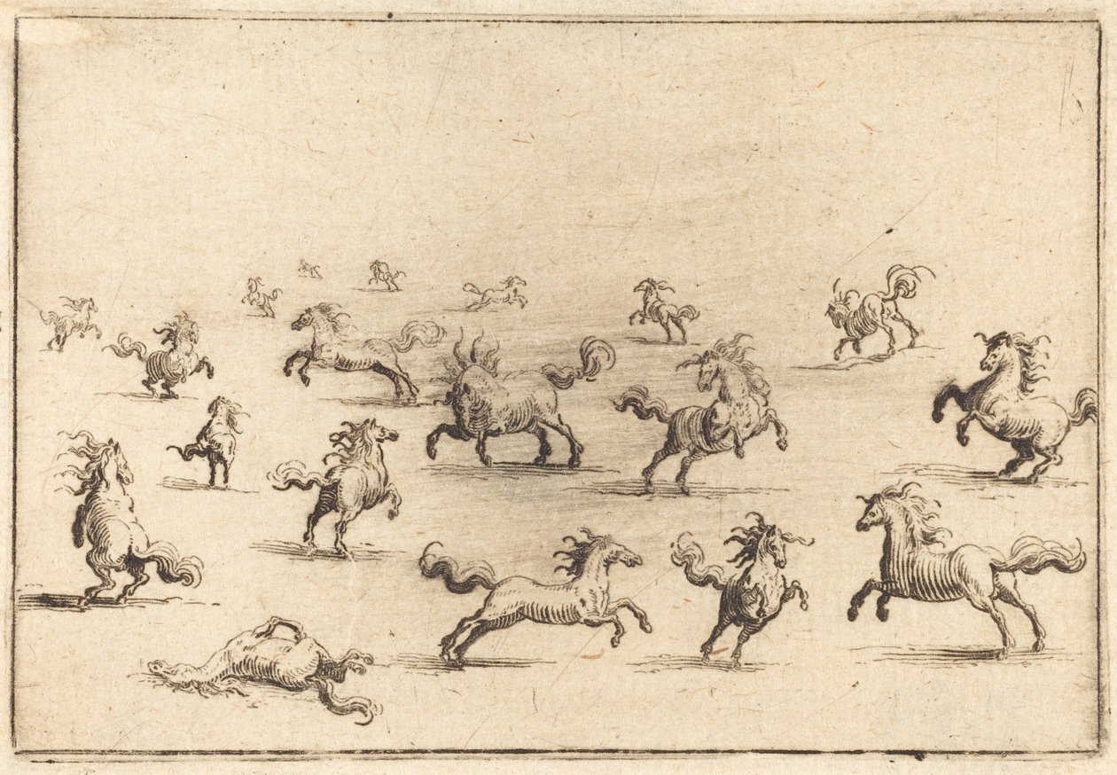 Koně běží od Jacques Callot