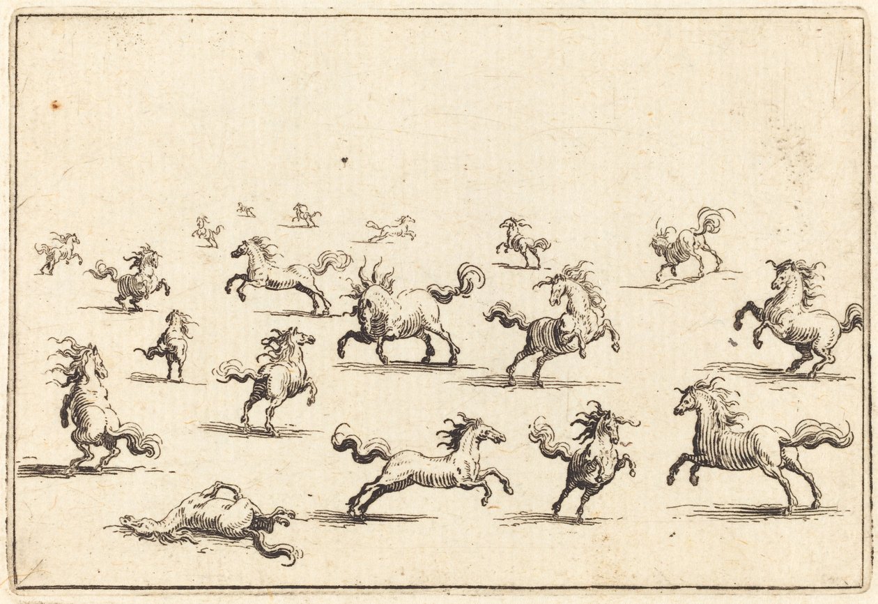 Koně běží od Jacques Callot