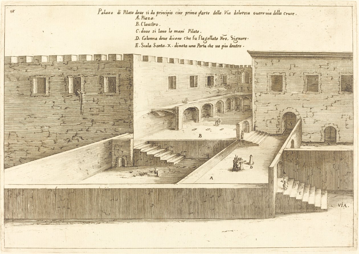 Pilátův dům od Jacques Callot