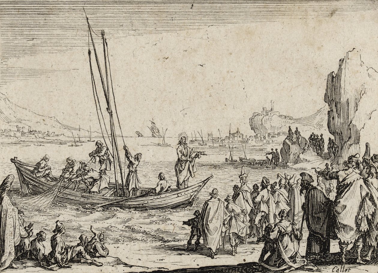 Ježíš káže u moře, 1635 od Jacques Callot