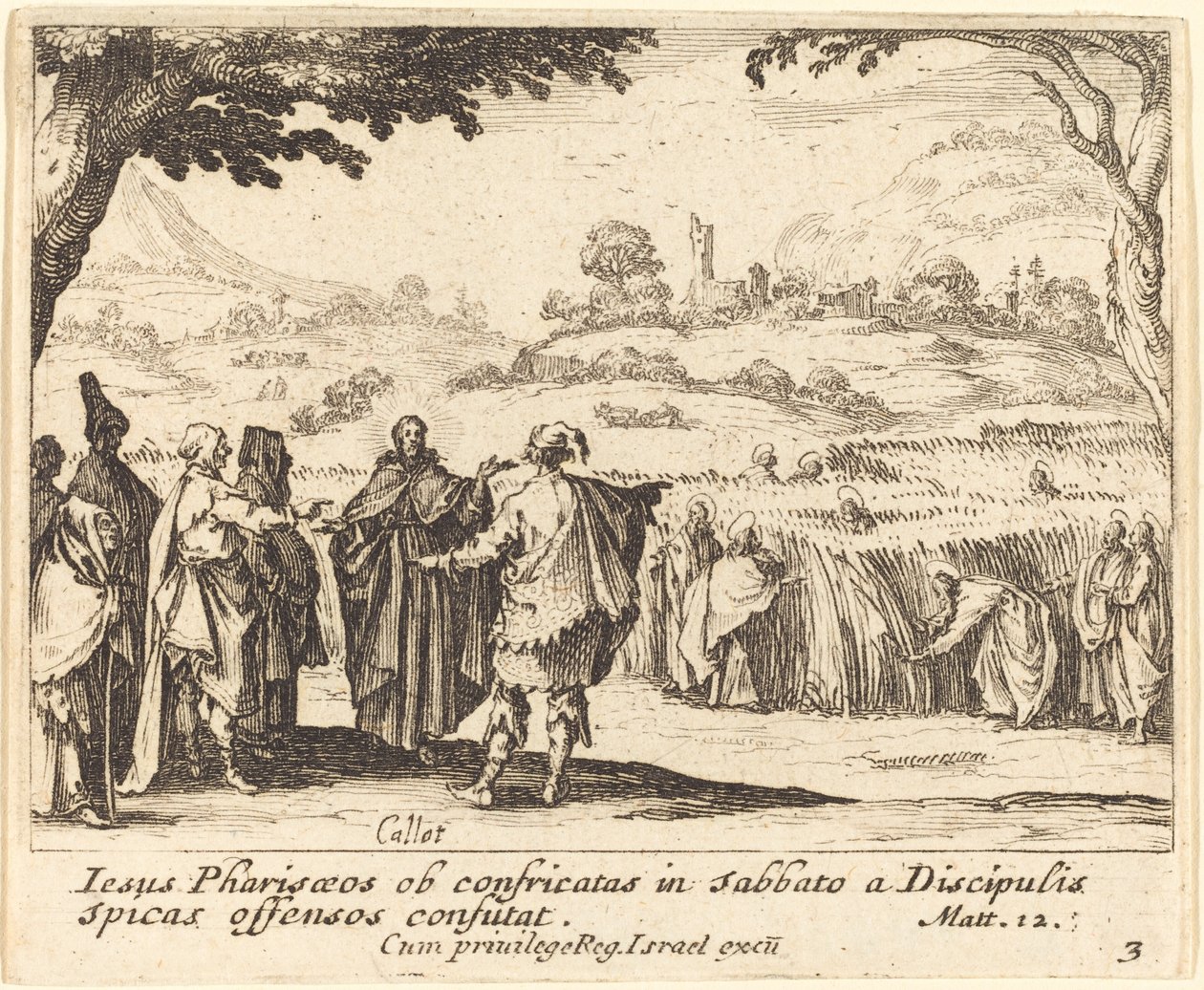 Ježíš s farizeji od Jacques Callot