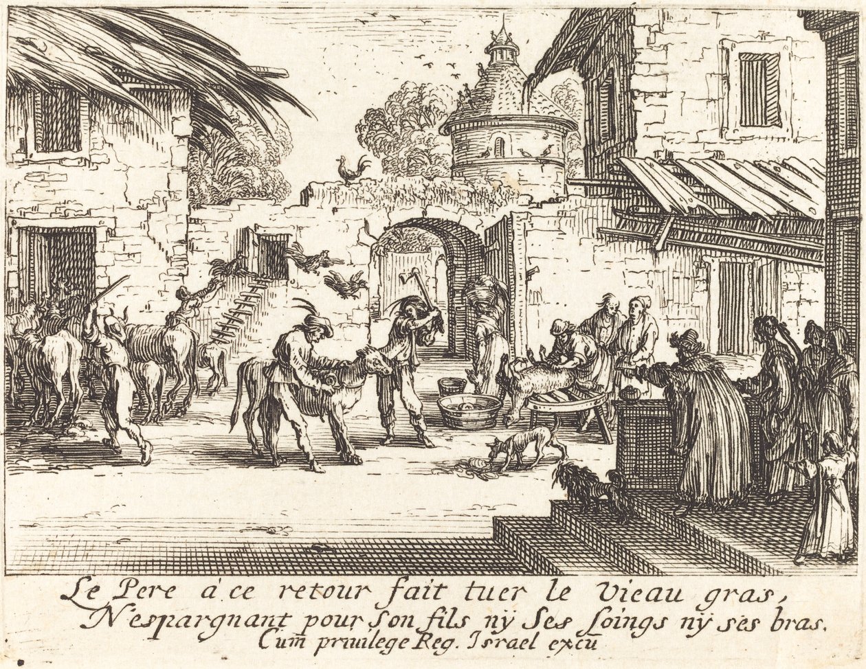 Zabíjení tlustého telete od Jacques Callot