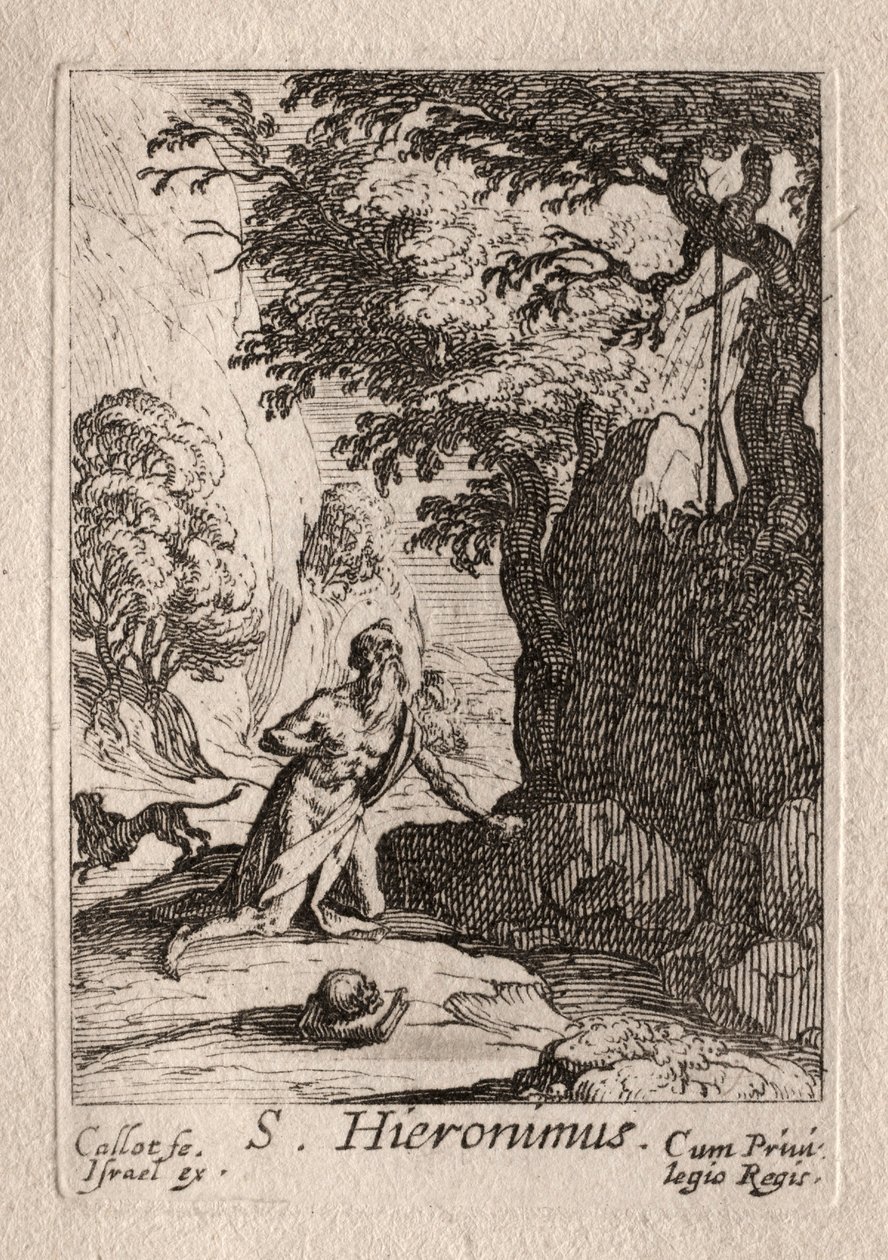 Kajícníci: Svatý Jeroným. od Jacques Callot