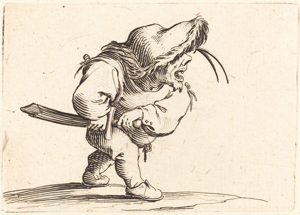 Muž se připravuje tasit svůj meč od Jacques Callot