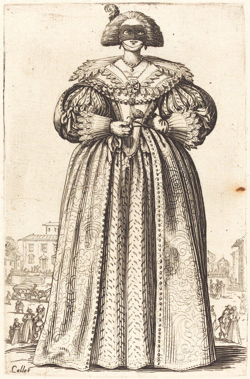 Maskovaná vznešená žena od Jacques Callot
