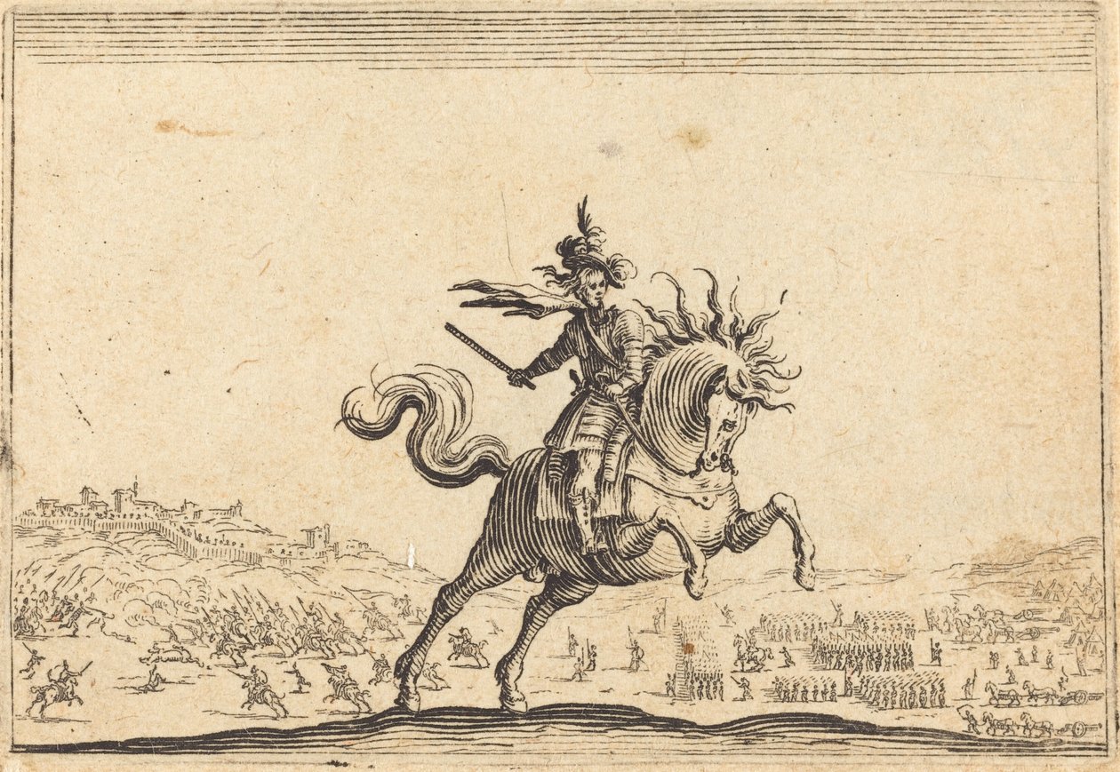 Vojenský velitel na koni, c. 1622. od Jacques Callot