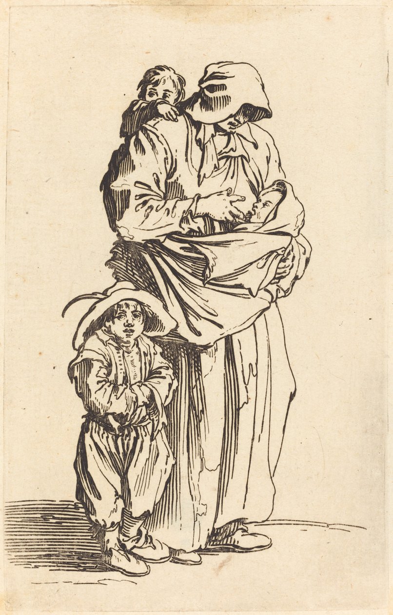 Matka a tři děti od Jacques Callot