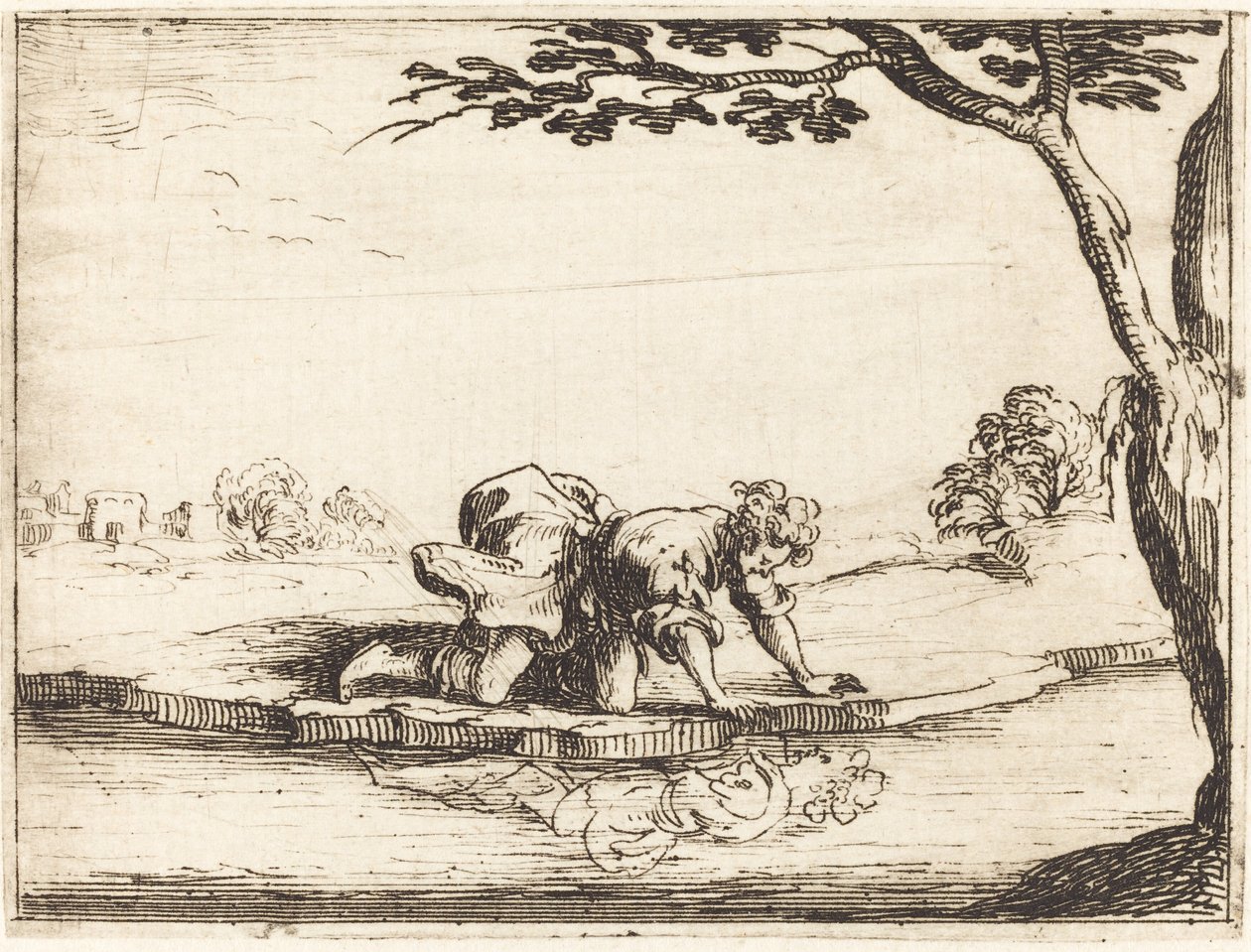 Narcis při pohledu do vody od Jacques Callot
