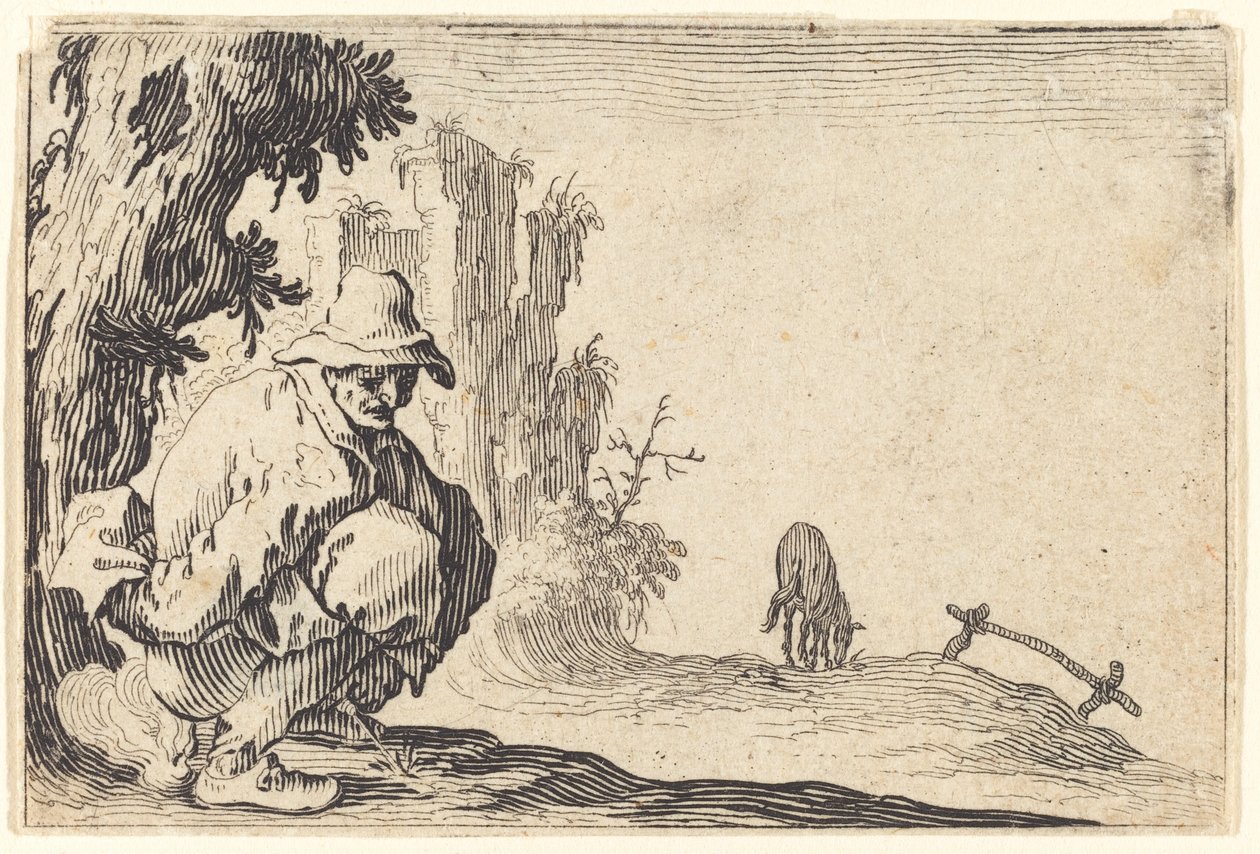 Rolník na stolici od Jacques Callot