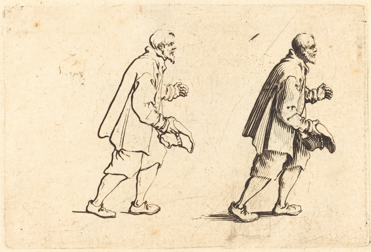 Sedlák s kloboukem v ruce od Jacques Callot