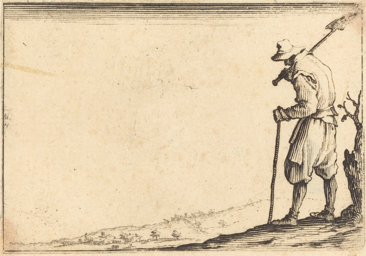Rolník s lopatou na rameni od Jacques Callot