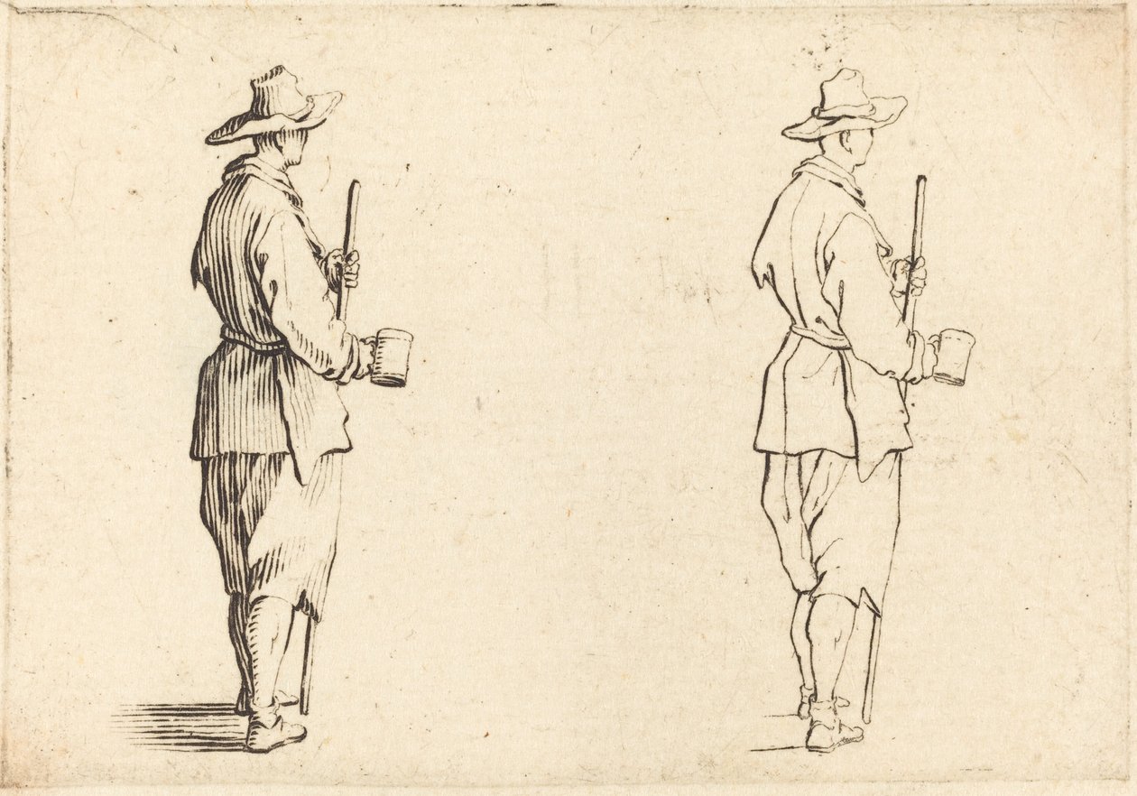 Sedlák s pohárem od Jacques Callot