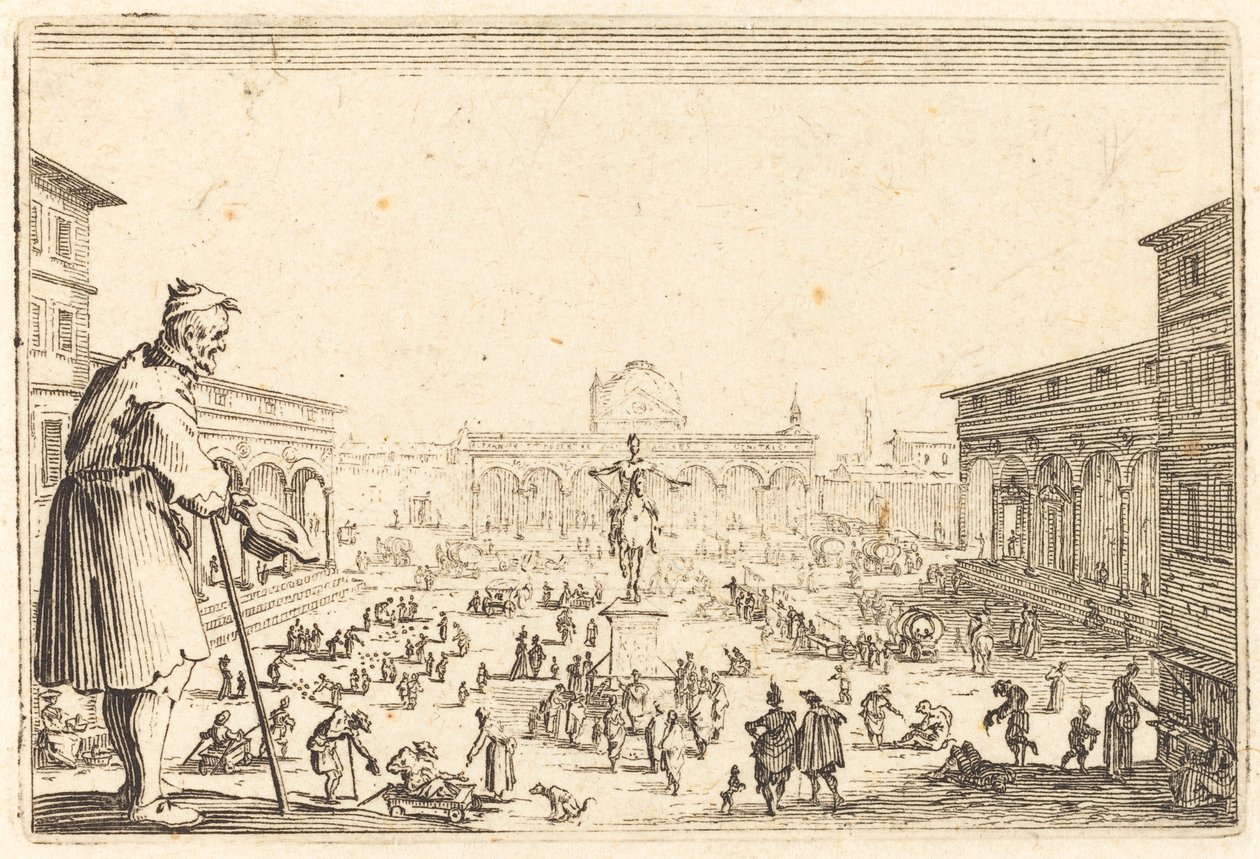 Piazza SS. Annunziata, Florencie od Jacques Callot