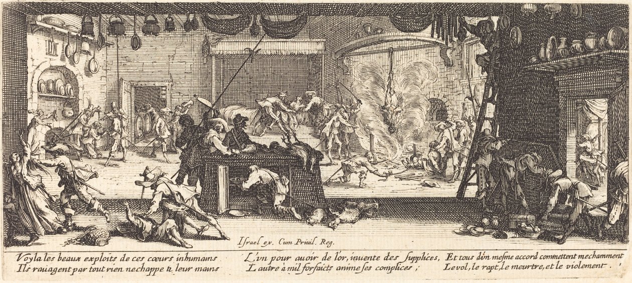 Vyrabování velkého statku od Jacques Callot