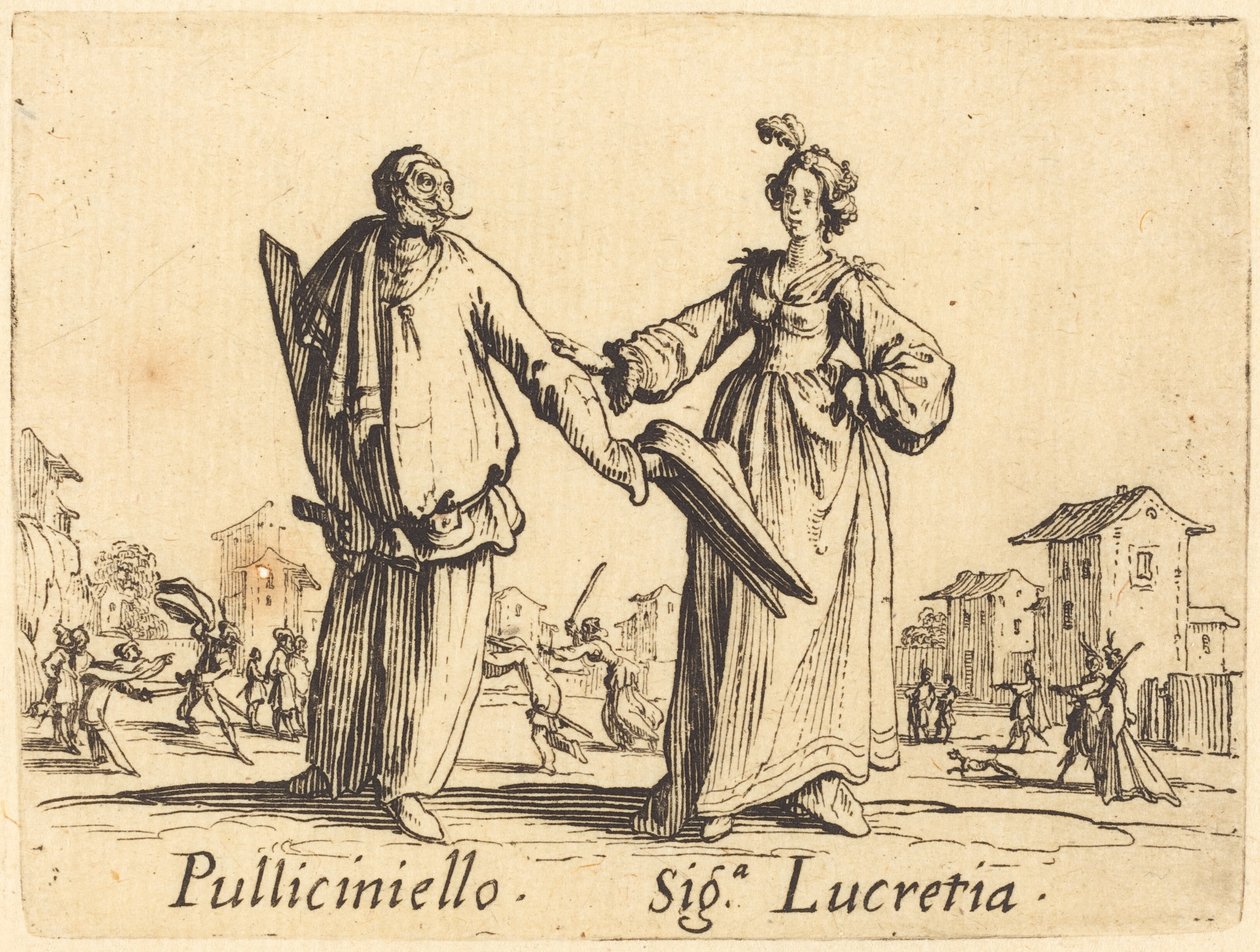 Pulliciniello a Siga. Lukrécie od Jacques Callot
