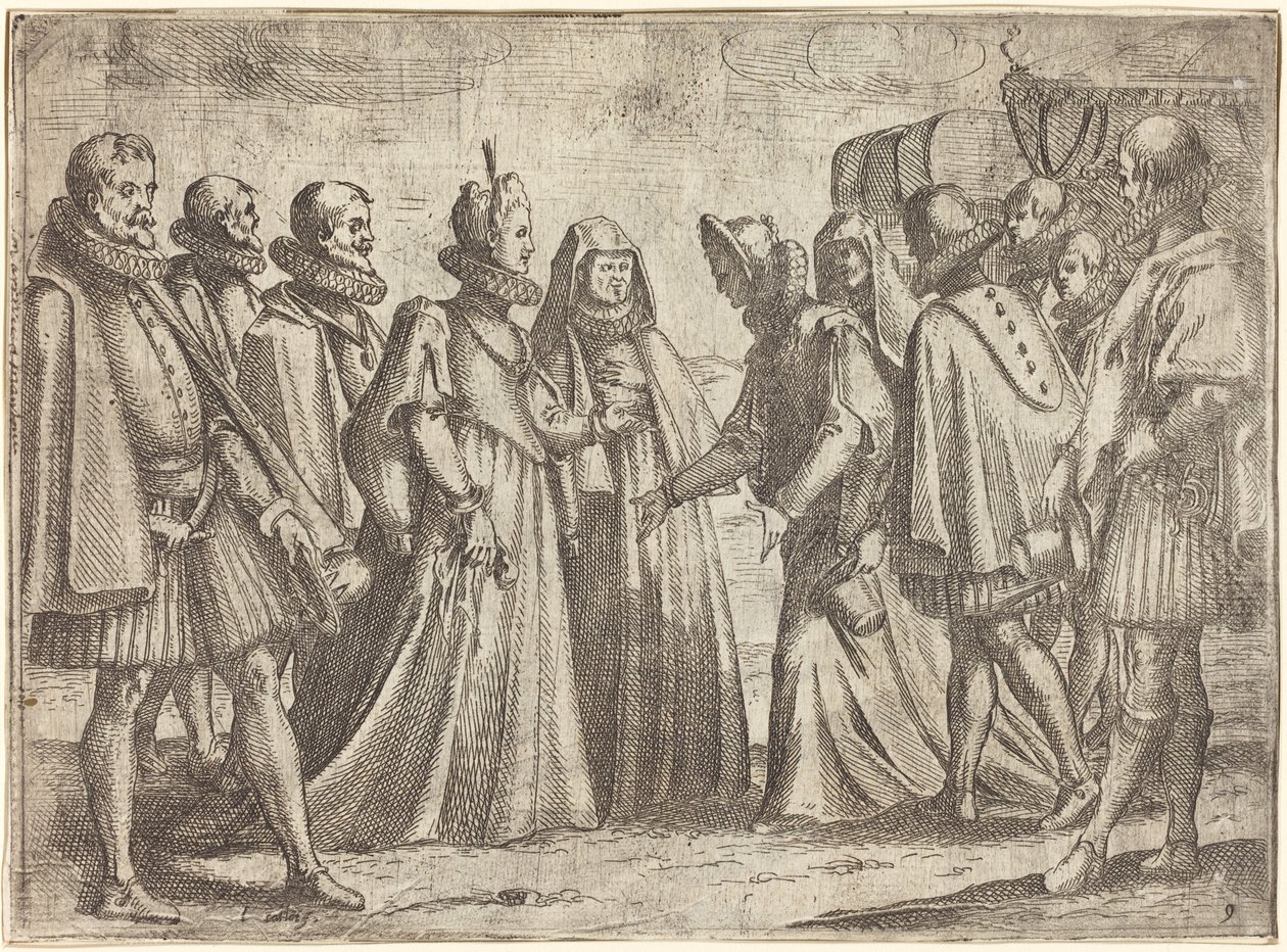 Recepce v Mantově [vpravo] od Jacques Callot