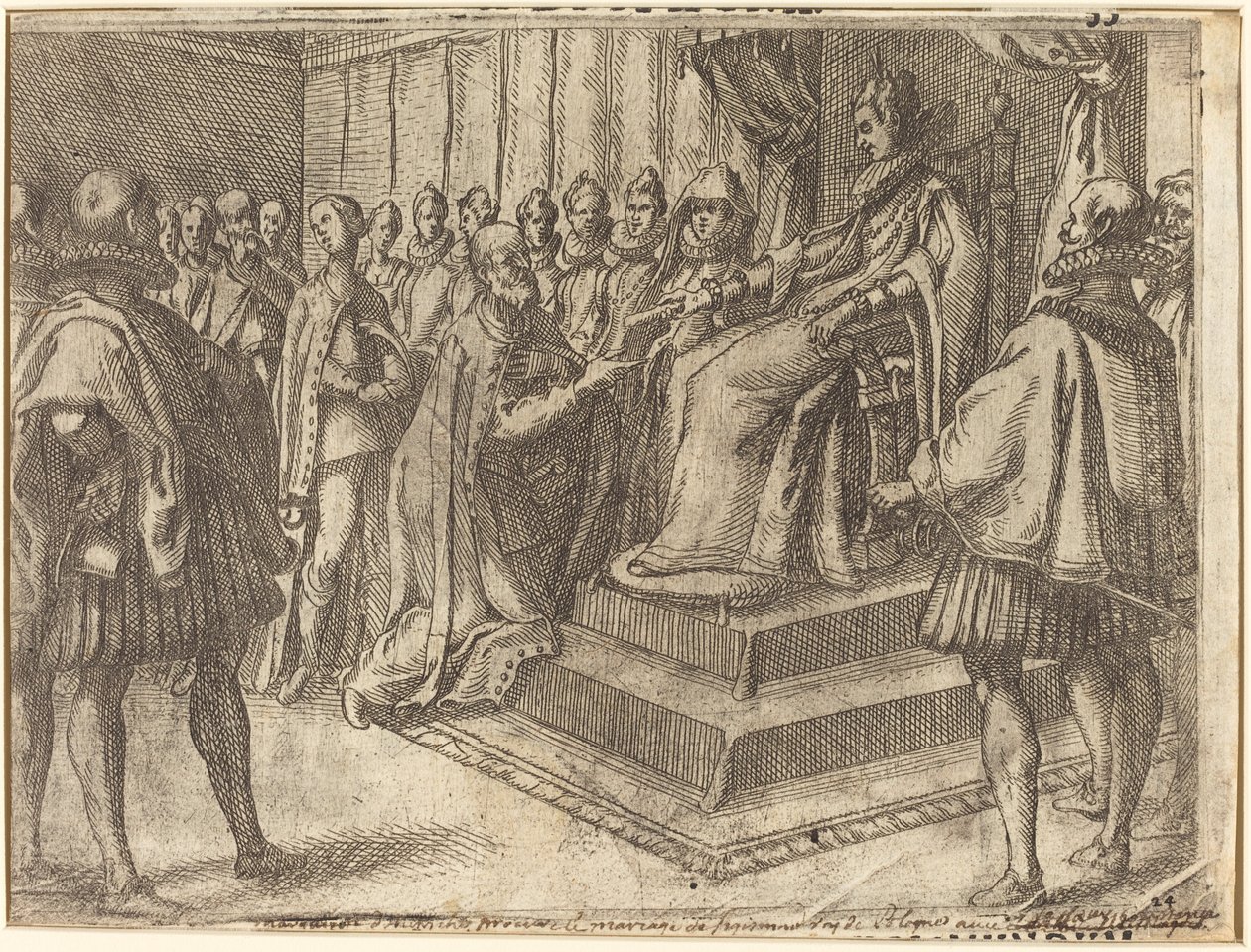 Přijetí vyslance Polska [recto] od Jacques Callot