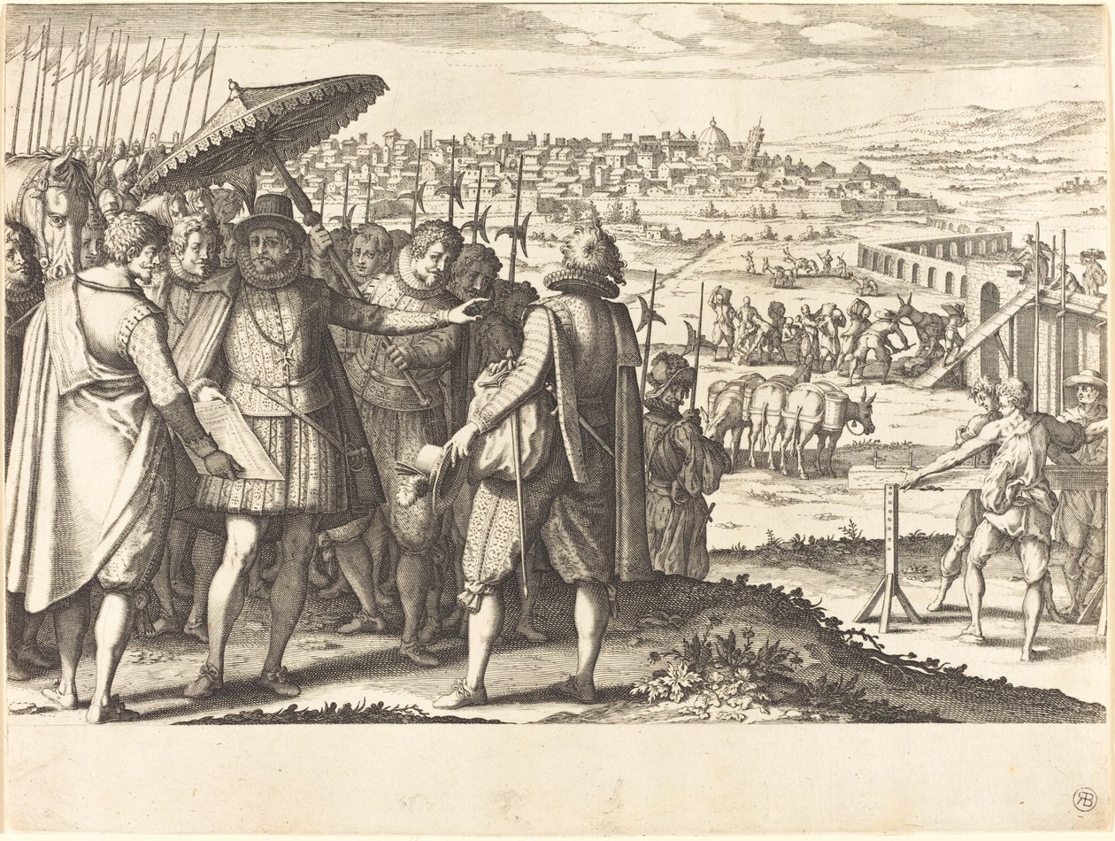 Obnova akvaduktu v Pise od Jacques Callot