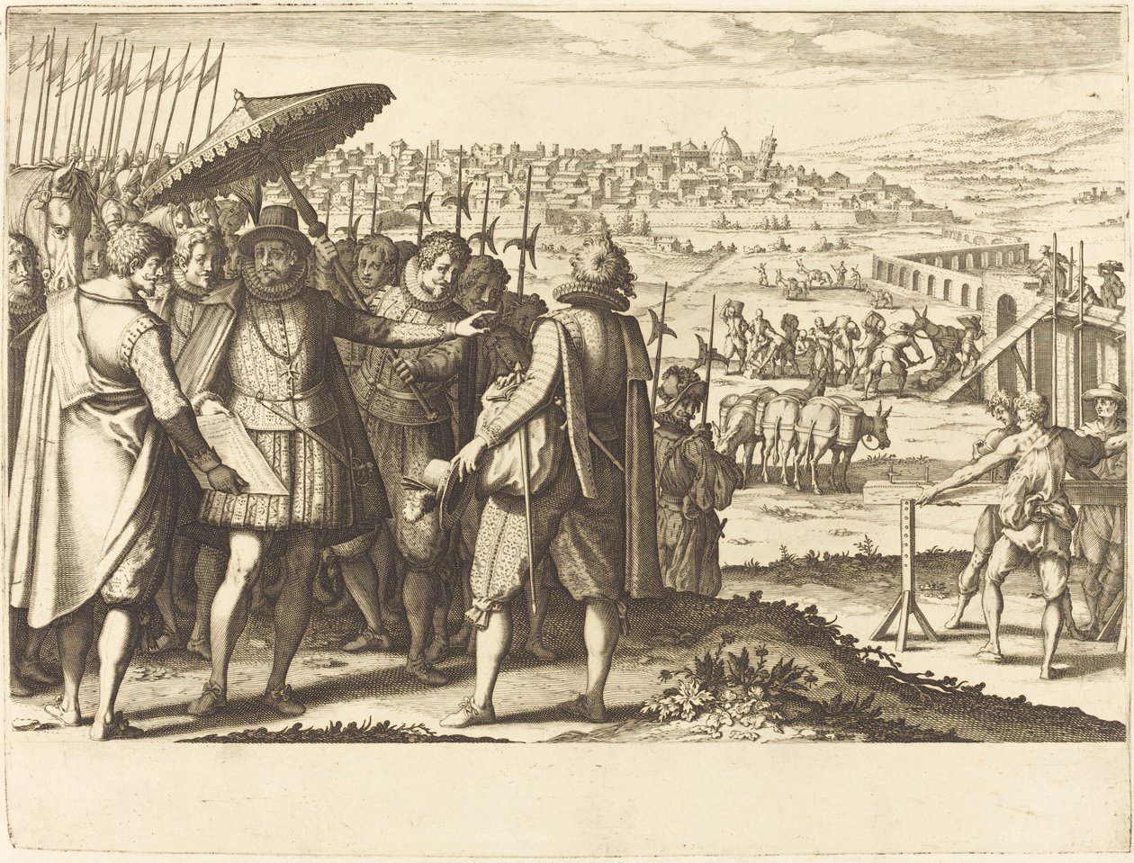 Obnova akvaduktu v Pise od Jacques Callot