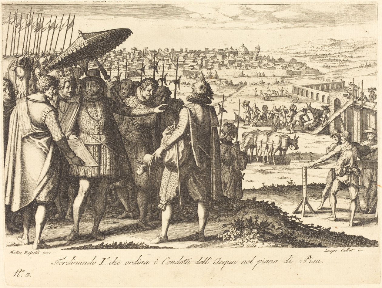 Obnova akvaduktu v Pise od Jacques Callot