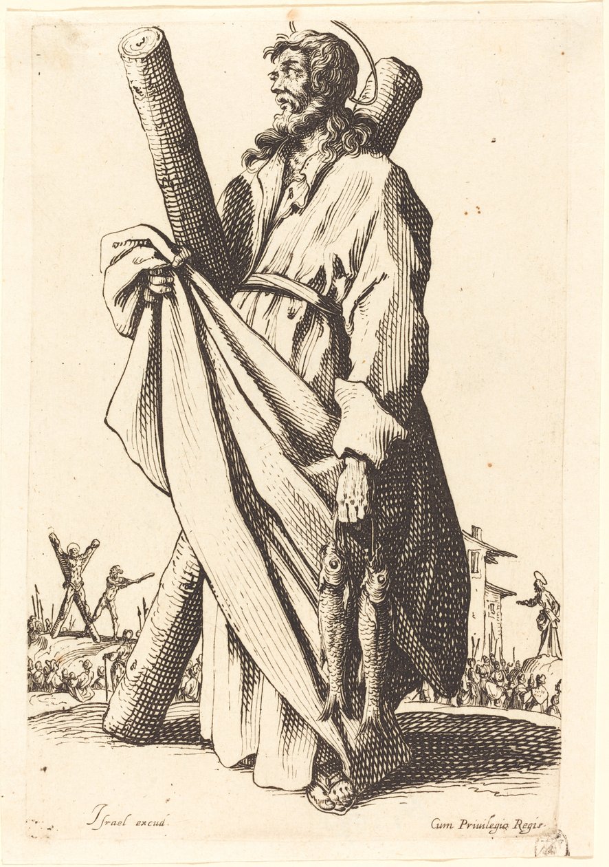 Saint Andrew, publikoval 1631. od Jacques Callot
