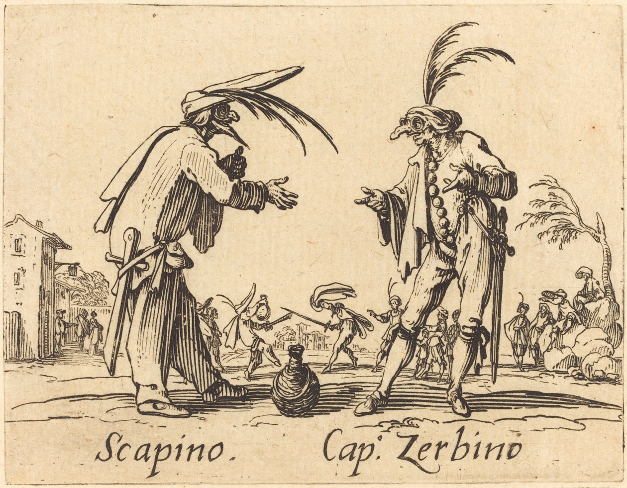 Scapino a Cap.Zerbino, c. 1622. od Jacques Callot