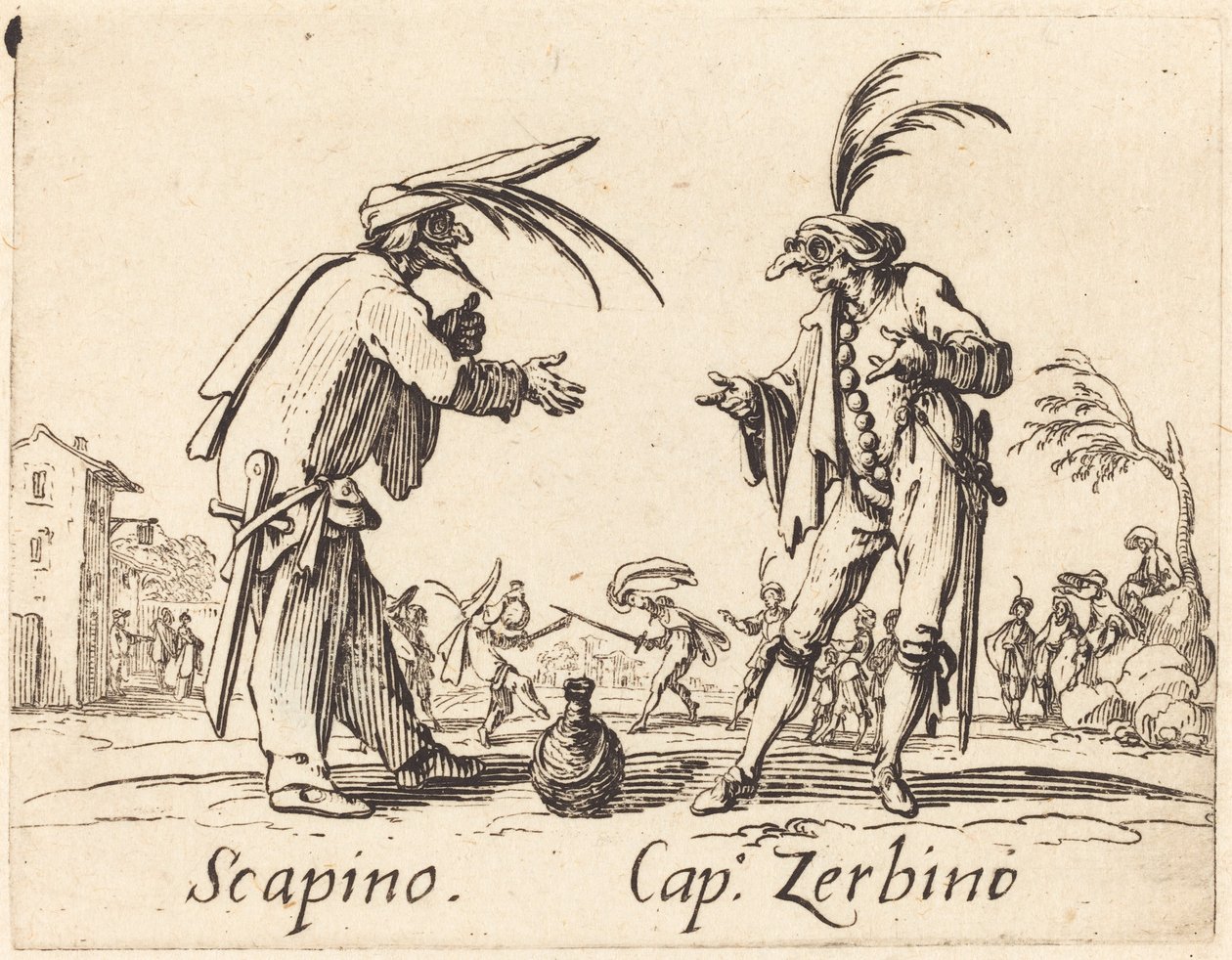 Scapino a Cap.Zerbino, c. 1622. od Jacques Callot