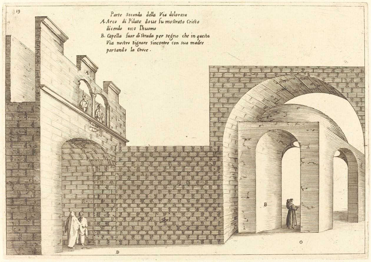 Druhá část Via Dolorosa od Jacques Callot