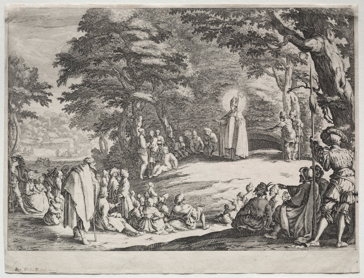 St. Amo Kázání v lese od Jacques Callot