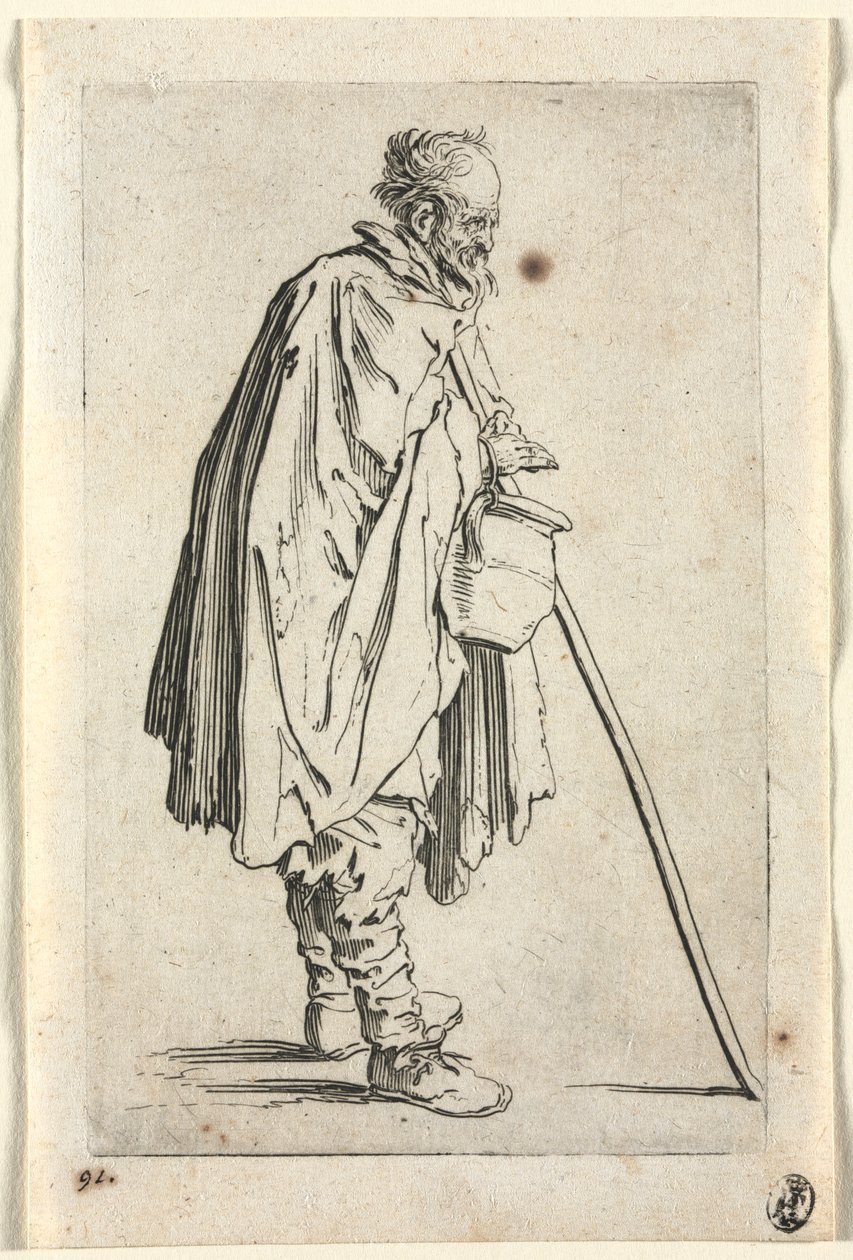 The Beggars: Žebrák s hrncem od Jacques Callot