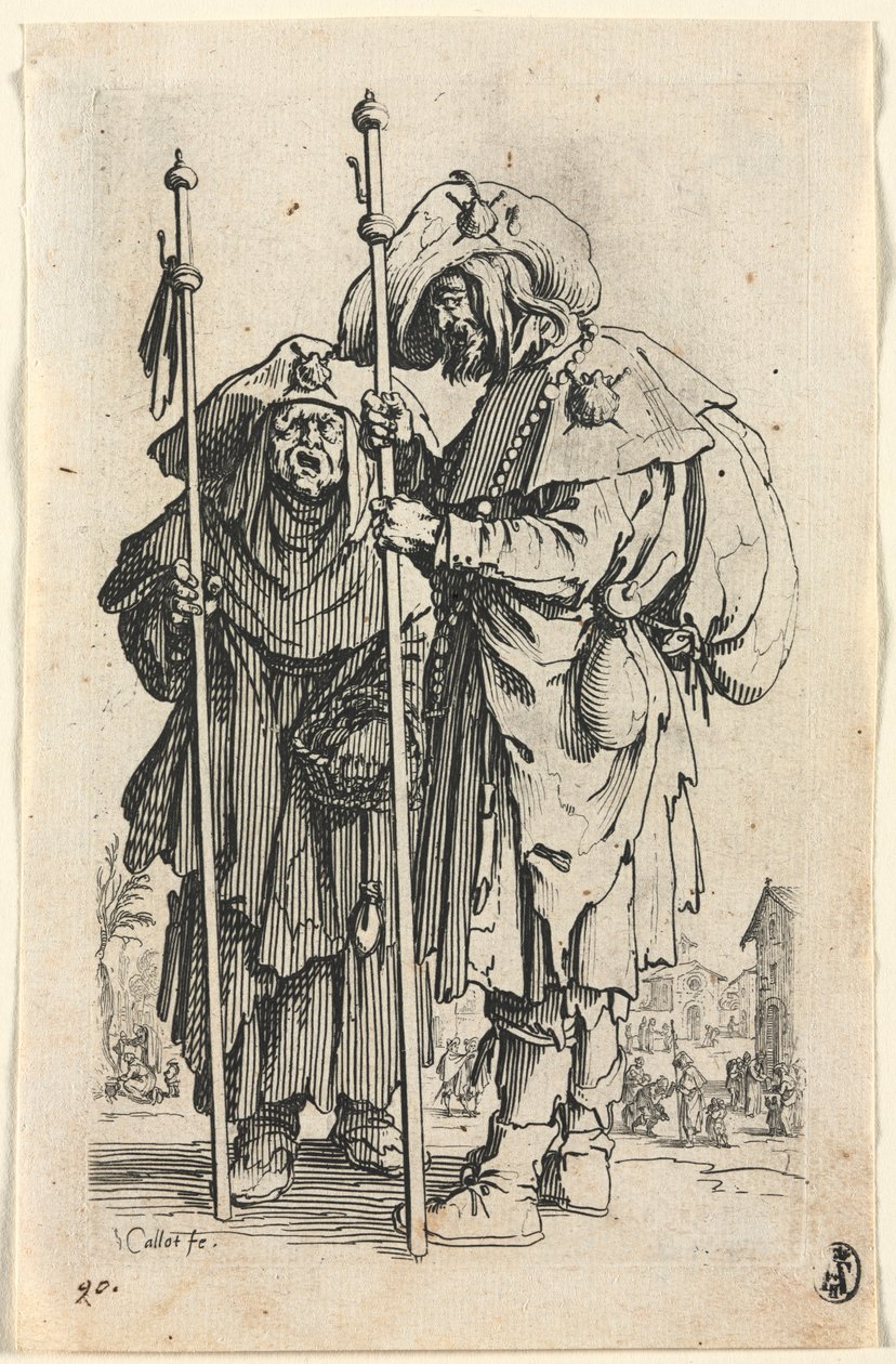 The Beggars: The Two Pilgrims, c. 1623. od Jacques Callot
