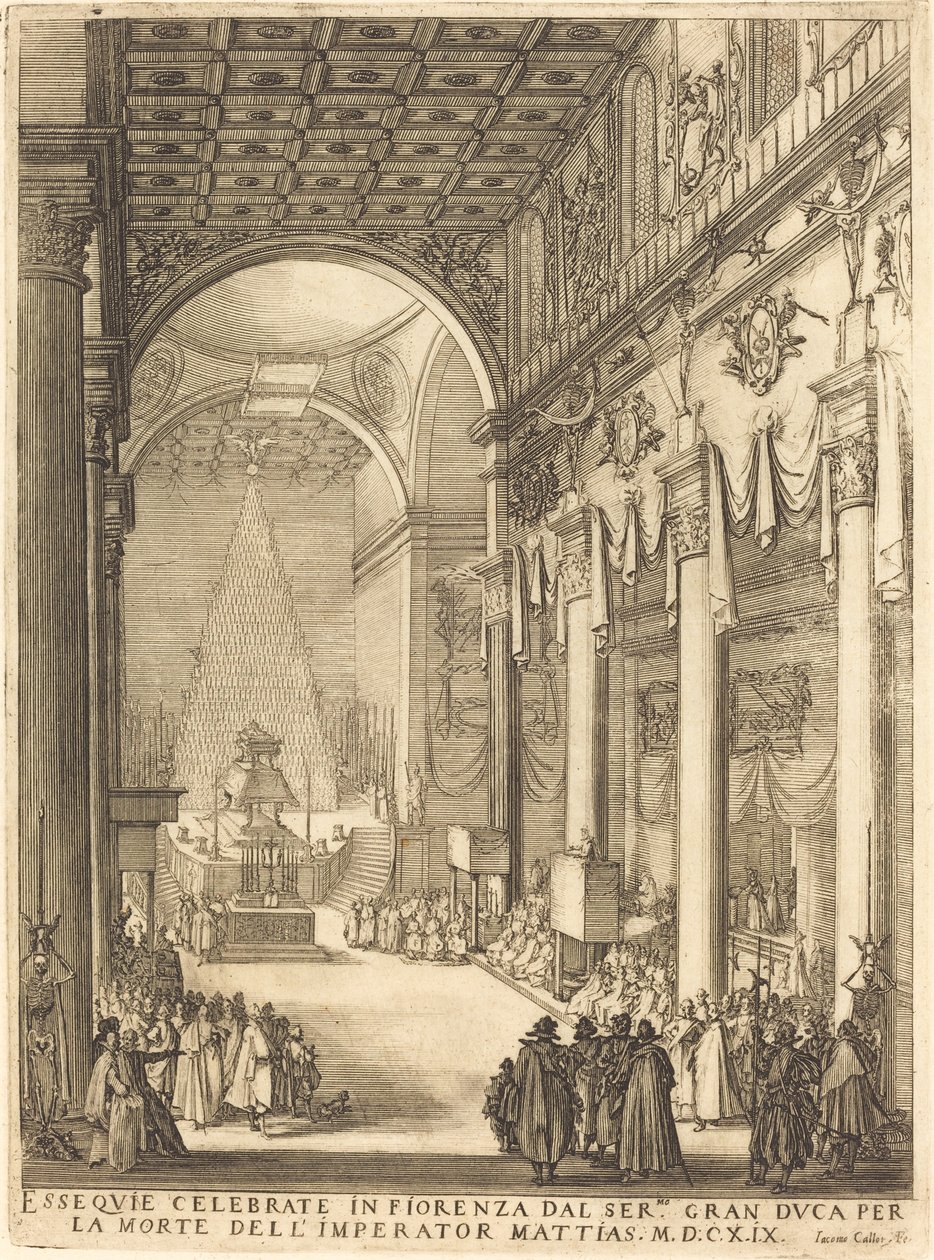 Katafalk císaře Matyáše od Jacques Callot