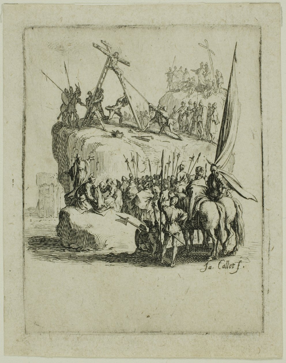 Ukřižování, z knihy Malé pašije od Jacques Callot