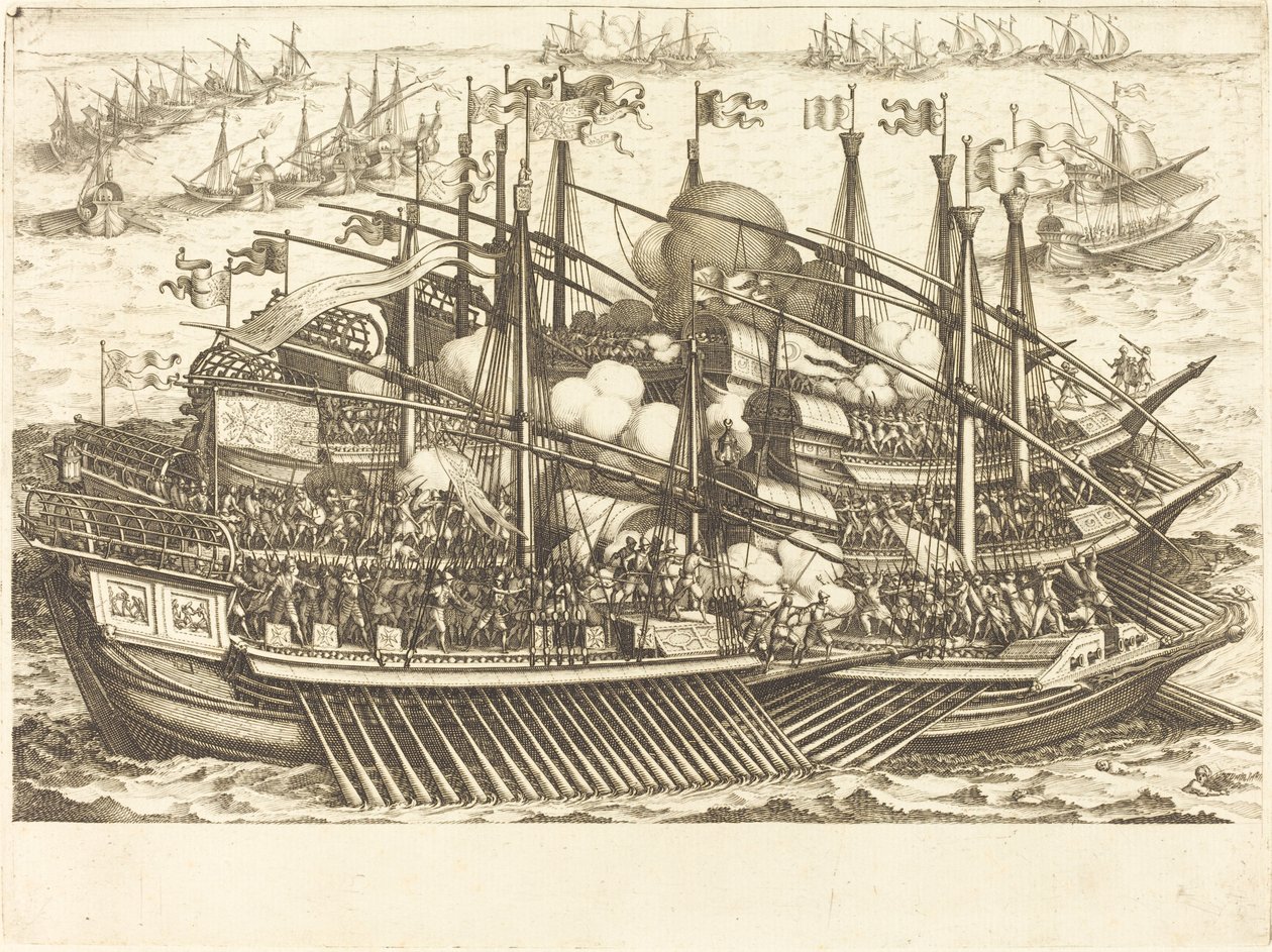 První námořní bitva od Jacques Callot