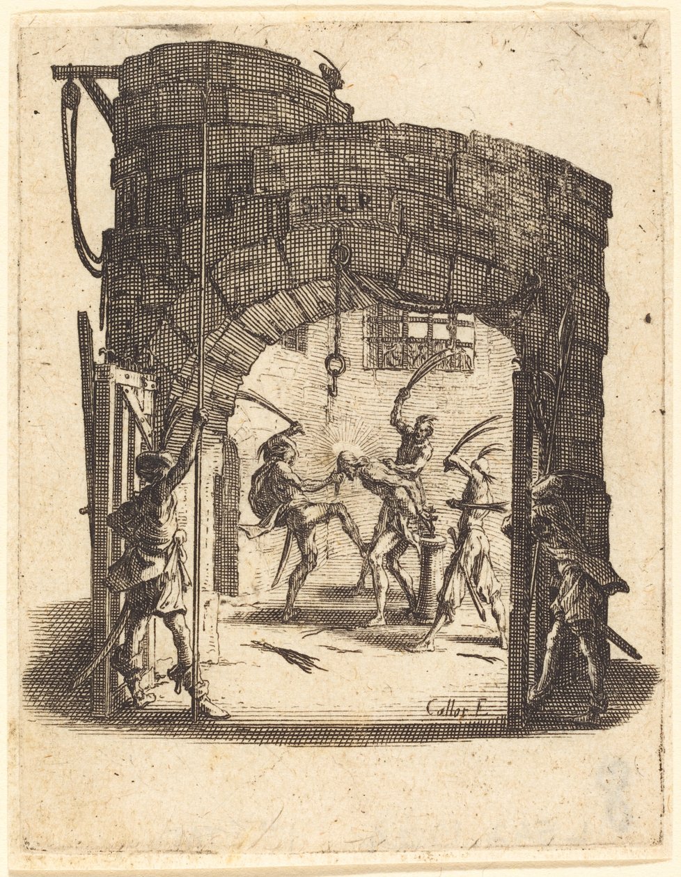 Bičování, c. 16241625. od Jacques Callot